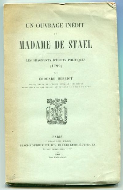 Un ouvrage inédit de madame de Stael. Les…