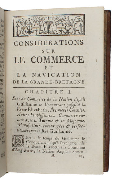 Considerations sur le Commerce et la Navigation de la Grande-Bretagne. Ouvrage traduit de l'Anglois. (photo 2)