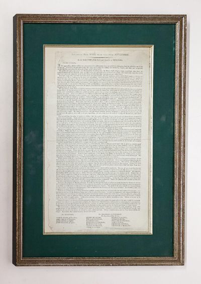 LET EVERY TRUE WHIG READ THIS WITH ATTENTION. | FRAMED BROADSIDE ON THE NEW YORK STATE ELECTIONS AND PRESIDENTIAL ELECTION OF 1800