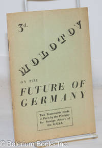 image of Molotov on the future of Germany: two statements in Paris by the Minister for Foreign Affairs of the U.S.S.R.