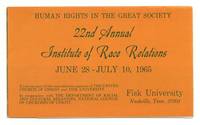 [Program]: Human Rights and the Great Society: 22nd Annual Institute of Race Relations