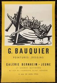 G. BAUQUIER. PEINTURES- DESSINS. 1955. Galerie Bernheim. (Original Vintage Poster)