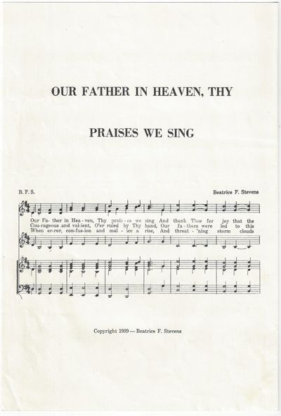Our Father in Heaven, Thy Praises We Sing