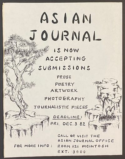 Asian Journal is now accepting submissions: prose, poetry, artwork, photography, journalistic pieces [handbill]