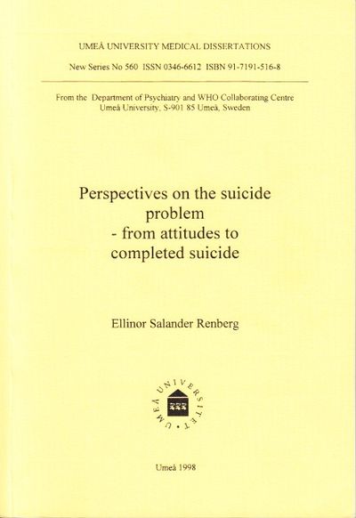 Perspectives on the suicide problem. From…