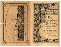 List of Second Cabin Passengers by the Inman &amp; International S.S. Co.&#039;s Steamship &quot;City of New York,&quot; from Liverpool to New York by (STEAMSHIPS -- INMAN LINE -- "CITY OF NEW YORK")