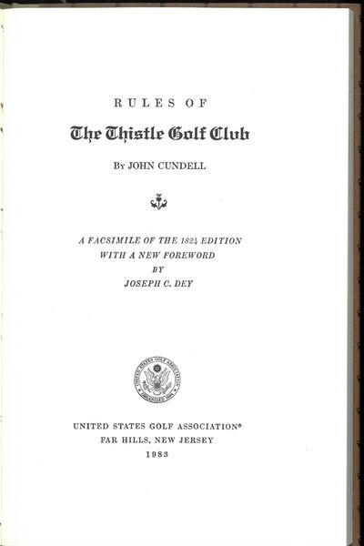 Rules of The Thistle Golf Club. A facsimile of…