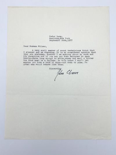Three brief typed letters signed (in full) written in response to fan letters; Ossining, September 26, 1977 - November 16, 1978