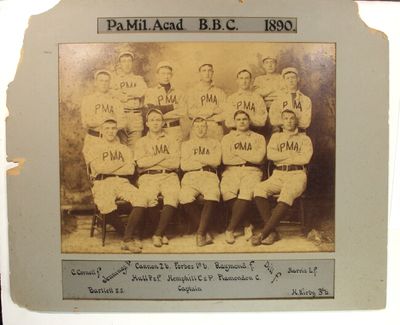 Large albumen photograph of the Pennsylvania Military Academy Base Ball Club
