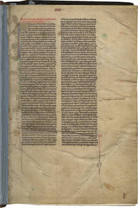 image of Vulgate Bible; in Latin, decorated manuscript on parchment