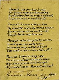 Farewell, an Original poem at the Departure of a Friend