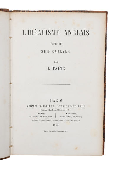 L'idéalisme anglais: étude sur Carlyle.