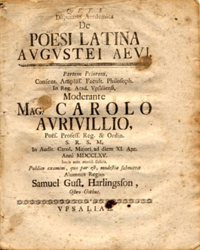Disputatio academica de poësi Latina Avgvstei…