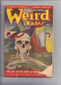 cover of Canadian issue Weird Tales Pulp ( Magazine ) September 1949 ( One Foot and the Grave; Deep Drowse; Rainbow Jade; Country House; Slayers and the Slain; Shot-Tower Ghost; Blindman's Buff; Thinker; Woman on the Balcony; Weirdisms )( Canada )