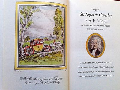 THE SIR ROGER DE COVERLEY PAPERS FROM THE SPECTATOR, LONDON: 1711-1712