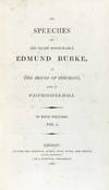 View Image 2 of 3 for The Speeches of the Right Honourable Edmund Burke, in the House of Commons, and in Westminster-Hall.... Inventory #33936