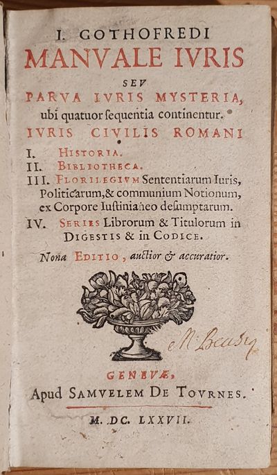 I. Gothofredi Manuale iuris seu parva iuris…