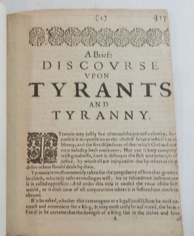 A Briefe Discovrse Vpon Tyrants and Tyranny