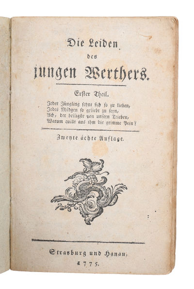 Die Leiden des jungen Werthers. Zweynte ächte Auflage. 2 parts. - [THE MAIN WORK OF THE STURM UND DRANG-ERA. - THE WORLD'S FIRST CULT BOOK] (photo 3)