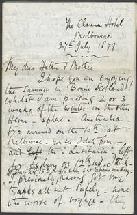 image of Three letters relating to his immigration to New Zealand via Australia from Scotland, with some reference to the "mismanagement" of the rescue of Burke & Wills