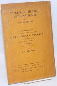 image of Papers of the First International. Communication about the George Howell Collection preserved at the Bishopsgate Library, London. (Sonderabdruck aus dem ersten Band des Marx-Engels-Archivs.)
