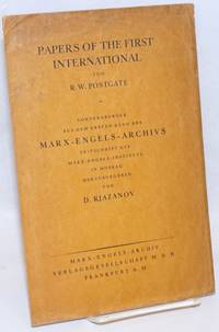 Papers of the First International. Communication about the George Howell Collection preserved at the Bishopsgate Library, London. (Sonderabdruck aus dem ersten Band des Marx-Engels-Archivs.)