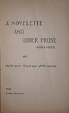 A novelette and other prose (1921-1931). To publishers