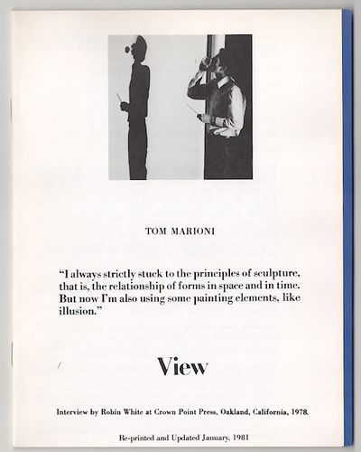 View: Vol. I No. 5 October, 1978 - Tom Marioni
