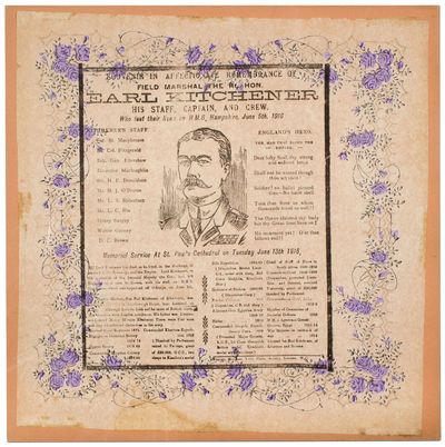 London: Printer, Burgess, 1916. Unbound. Near Fine. Souvenir broadside or napkin. Approximately 13.7...