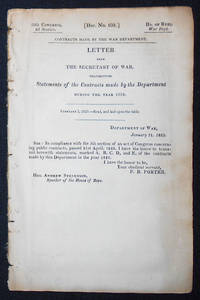 cover of Letter from the Secretary of War, transmitting Statements of the Contracts made by the Department during the Year 1828