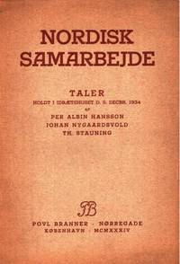 Nordisk samarbejde. Taler holdt i Idrætshuset d.…