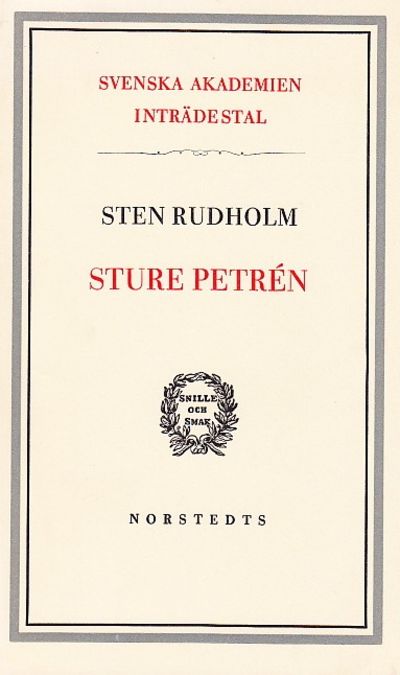 Sture Petrén. Inträdestal i Svenska Akademien.
