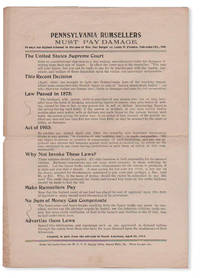 [CIRCULAR] Pennsylvania Rumsellers Must Pay Damage - So says our highest tribunal in the case of Mrs. May Bulger vs. Louis W. Prenica, Nebraska City, Neb