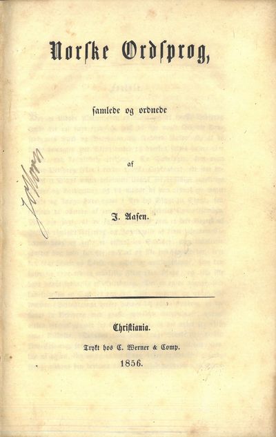 Norske Ordsprog, samlede og ordnede af (...).