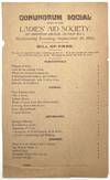 Bill of Fare for Conundrum Social Given by Ladies' Aid Society