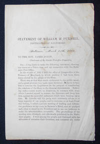 cover of Statement of William H. Purnell, Postmaster of Baltimore