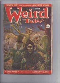 Canadian issue Weird Tales Pulp ( Magazine ) September 1946  (Shonokin Town; Catspaws; The Night; The Wings; Man Who Told the Truth; Cinnabar Redhead; Ghost; Once There Was an Elephant; The Shingler; For Love of a Phantom; Nixie&#039;s Pool, etc )( Canada ) by Canadian Weird Tales ( Canada ) NO EDITOR; Manly Wade Wellman; Seabury Quinn; Ray Bradbury; Allison V Harding; Jim Kjelgaard; Harold Lawlor; P Schuyler Miller; R H Phelps; E L Wright; Stanton Conlentz; Dorothy Haynes Madle; D Quick; Leah Bodine Drake - 1946