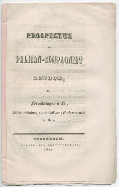 Prospectus af Pelican-compagniet i London, för…