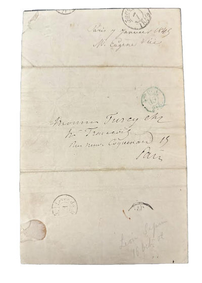 Autograph letter signed (in full), in French, to Charles Hygin de Furcy; [Paris, 7 January 1845]