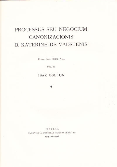 Processus seu negocium canonizacionis B. Katerine…