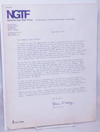 image of NGTF Action Report: opportunities for action/reports on results; June/July 1979; with cover letter from O'Leary and It's Time Newsletter vol. 6 #5