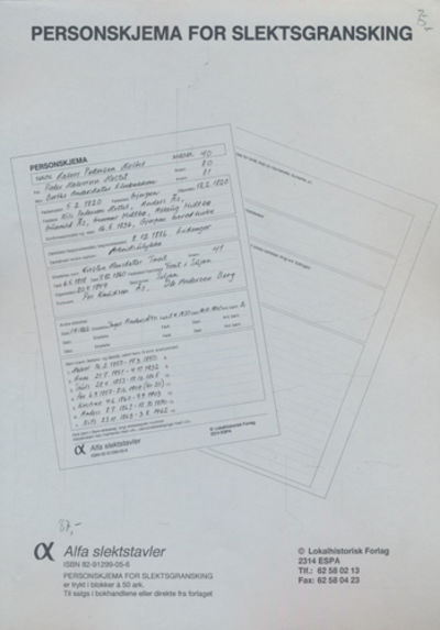 Alfa Personskjema for slektsgransing. Blokk med…