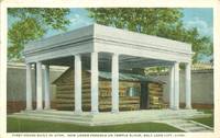 First House Built in Utah, Under Pergola on Temple Block, Salt Lake City, Utah Postcard