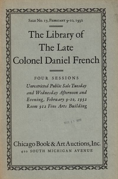 The library of the late Colonel Daniel French. Fir