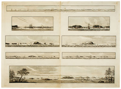 London: J.F.W. Des Barres, 1781. Hand-colored line engraving and aquatint. Two plates printed on two...