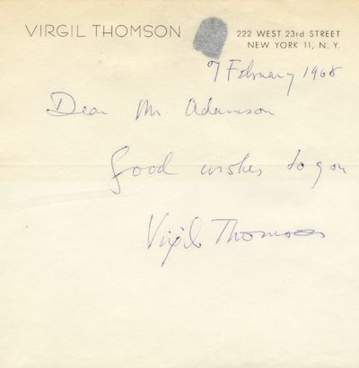 Autograph note signed in full