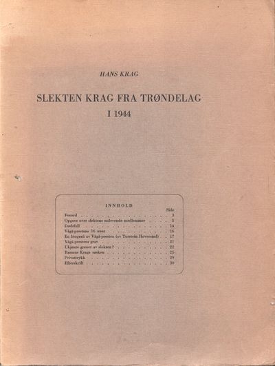 Slekten Krag fra Trøndelag i 1944.