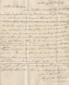 1827 - Letter requesting replacement parts for an early rope-making machine