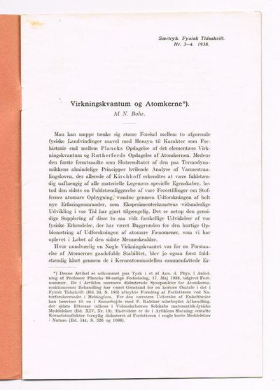 Virkningskvantum og Atomkerne.