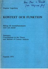 Kontext och funktion. Bidrag till…